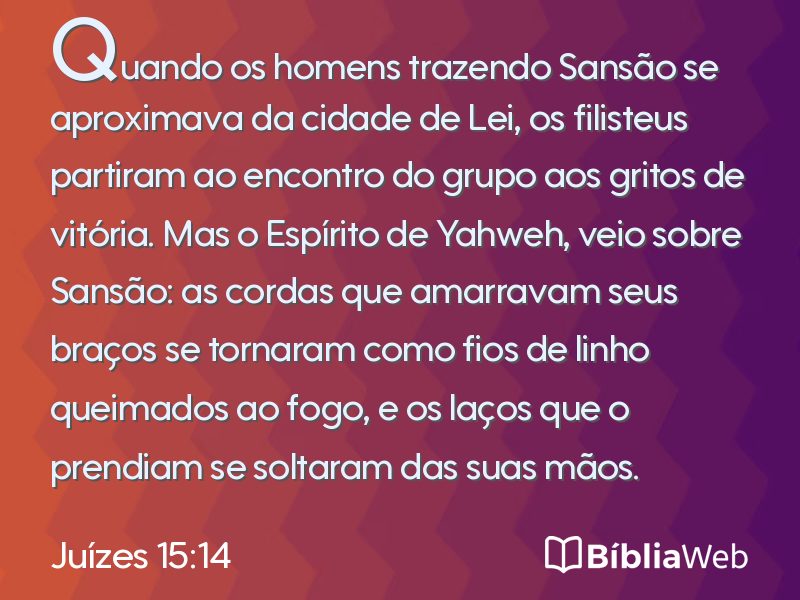 Juízes 15:14 em imagem para compartilhar