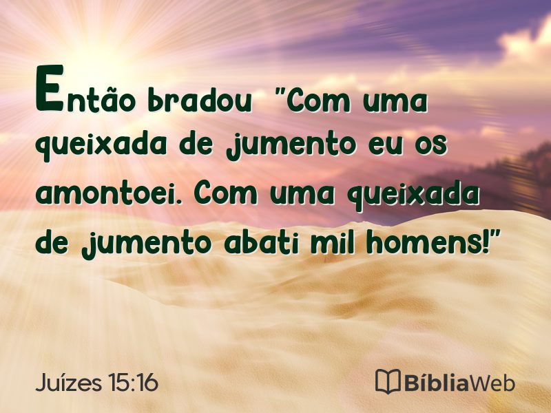 Juízes 15:16 em imagem para compartilhar