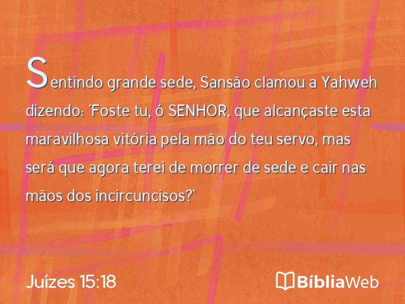 Juízes 15:18 em imagem para compartilhar