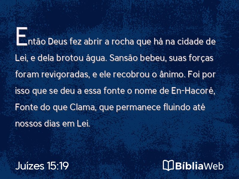 Juízes 15:19 em imagem para compartilhar