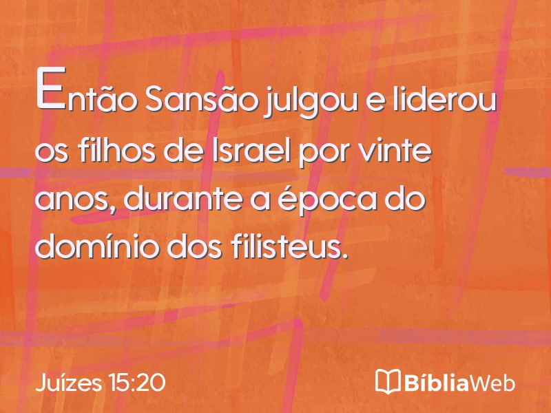 Juízes 15:20 em imagem para compartilhar