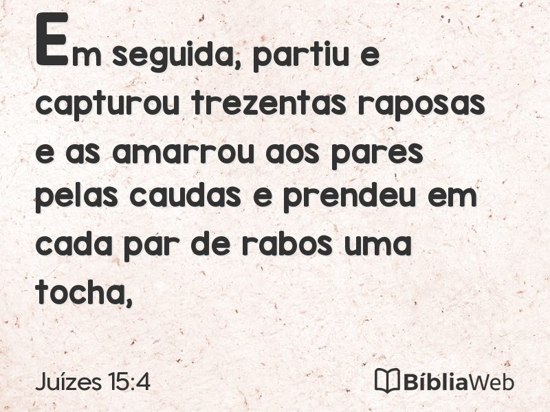 Juízes 15:4 em imagem para compartilhar