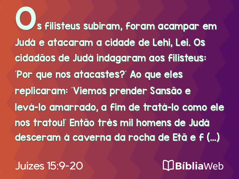 Juízes 15:9-20 em imagem para compartilhar