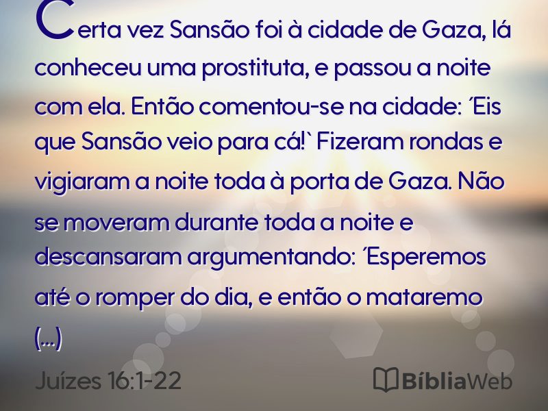 Juízes 16:1-22 em imagem para compartilhar