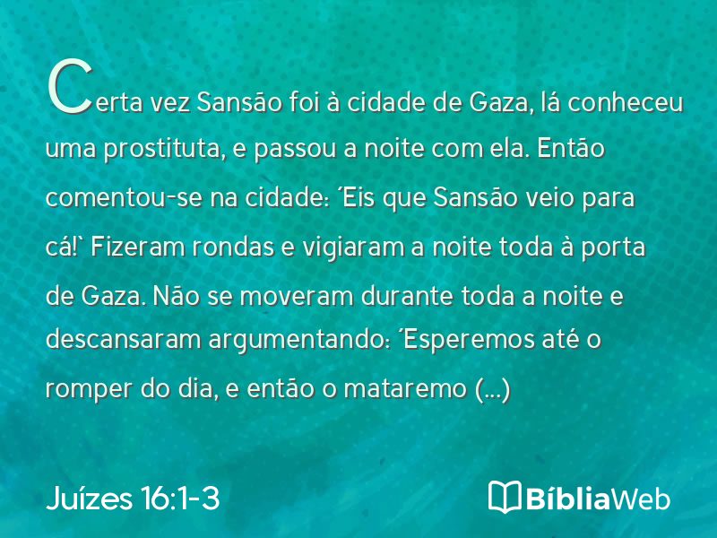 Juízes 16:1-3 em imagem para compartilhar