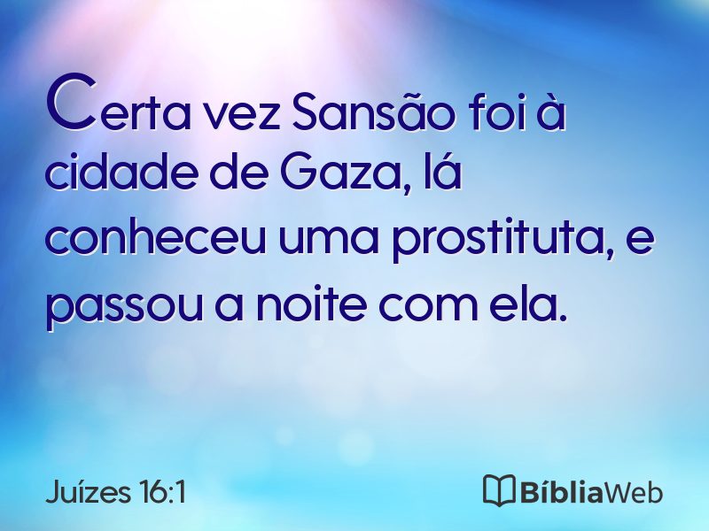 Juízes 16:1 em imagem para compartilhar