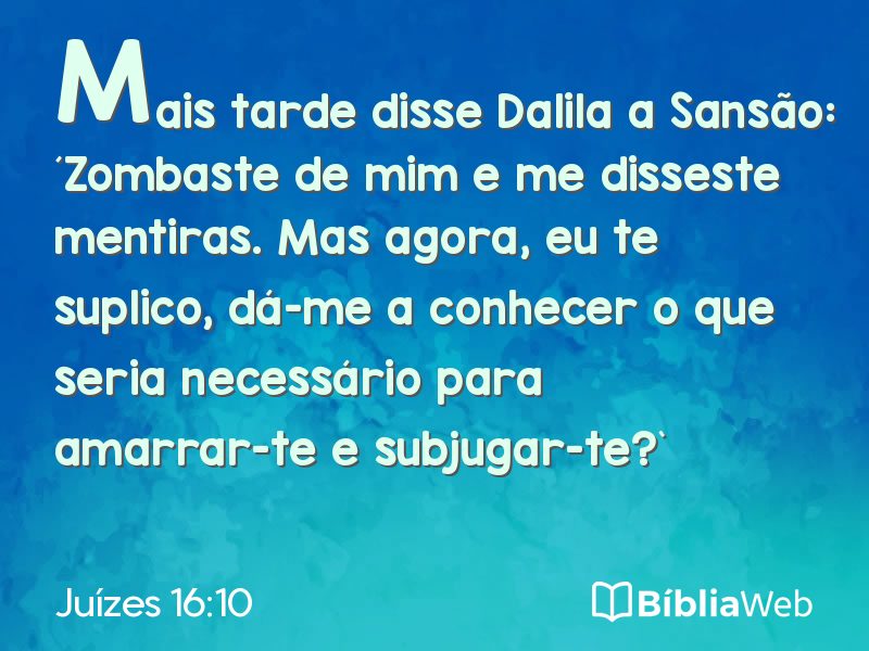 Juízes 16:10 em imagem para compartilhar