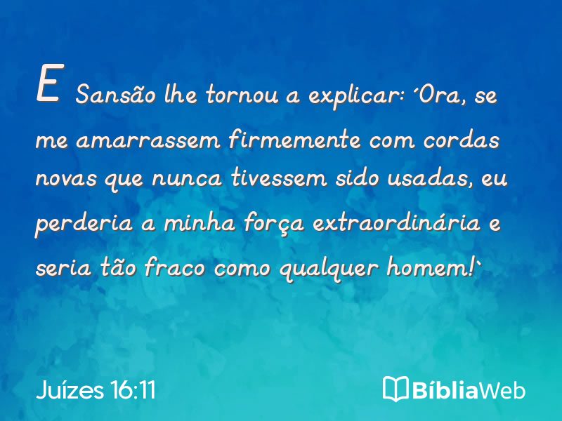 Juízes 16:11 em imagem para compartilhar