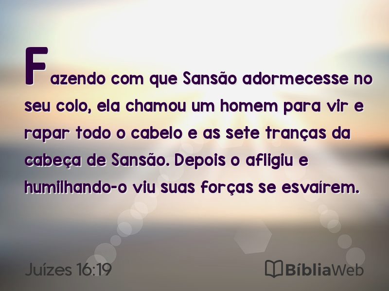 Juízes 16:19 em imagem para compartilhar