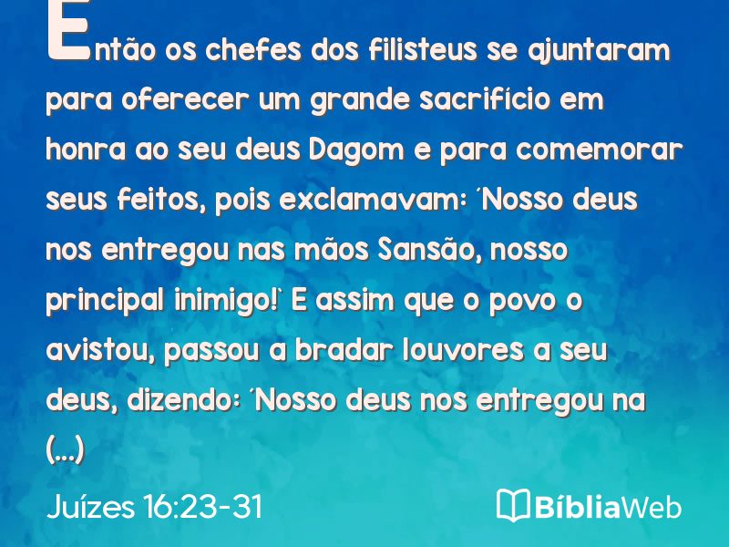 Juízes 16:23-31 em imagem para compartilhar