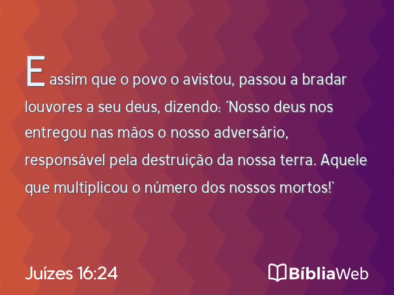 Juízes 16:24 em imagem para compartilhar