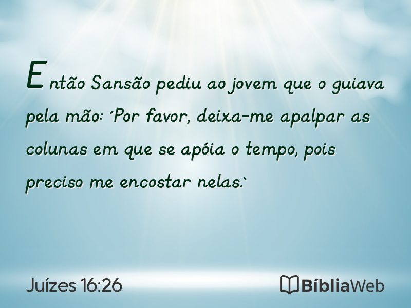 Juízes 16:26 em imagem para compartilhar