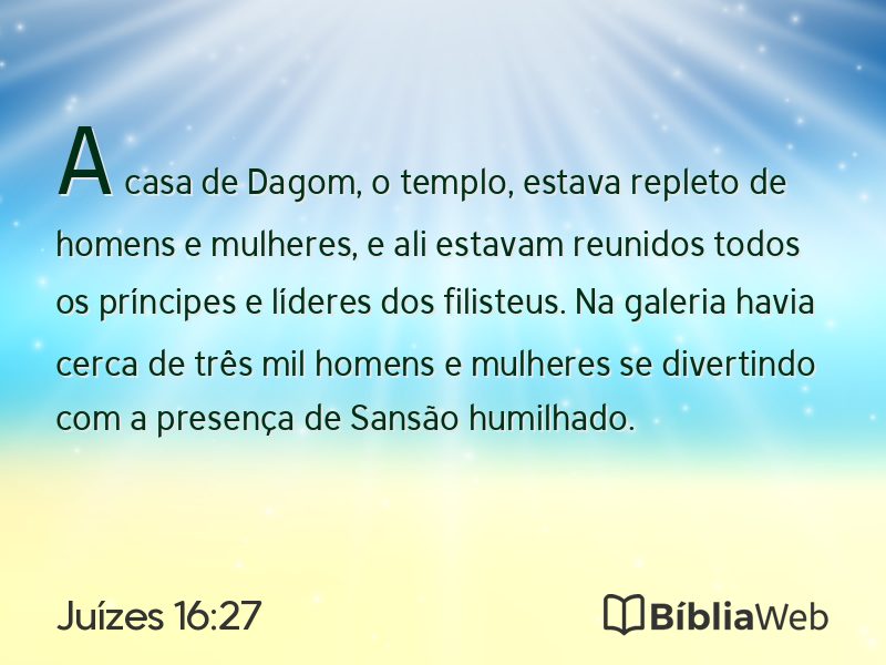 Juízes 16:27 em imagem para compartilhar