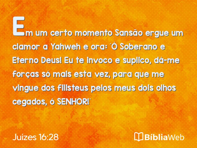 Juízes 16:28 em imagem para compartilhar
