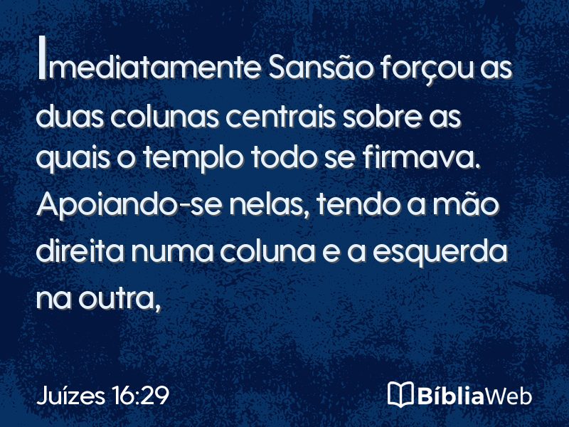 Juízes 16:29 em imagem para compartilhar