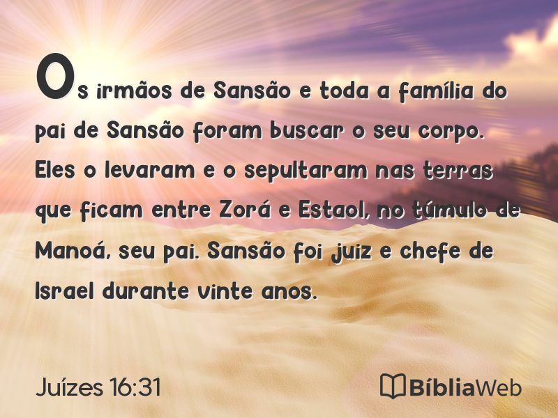 Juízes 16:31 em imagem para compartilhar