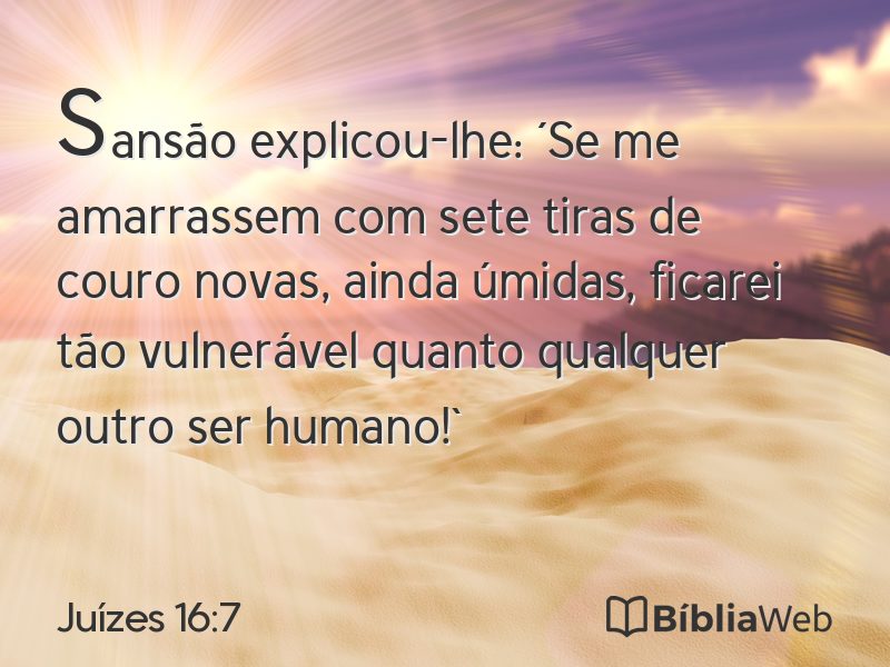 Juízes 16:7 em imagem para compartilhar