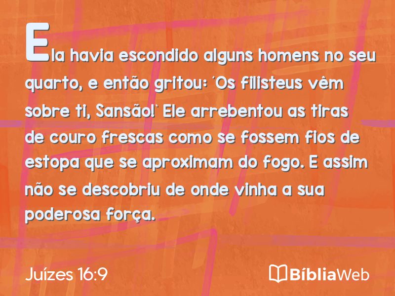 Juízes 16:9 em imagem para compartilhar