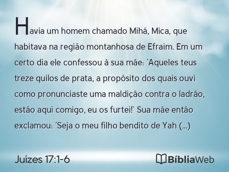 Juízes 17:1-6 em imagem para compartilhar