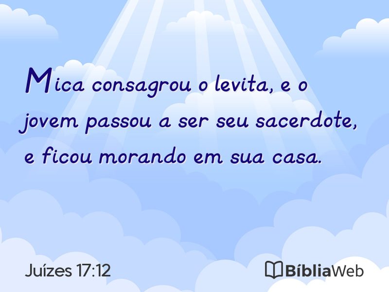 Juízes 17:12 em imagem para compartilhar