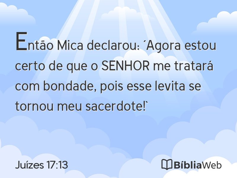 Juízes 17:13 em imagem para compartilhar