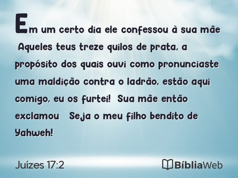 Juízes 17:2 em imagem para compartilhar