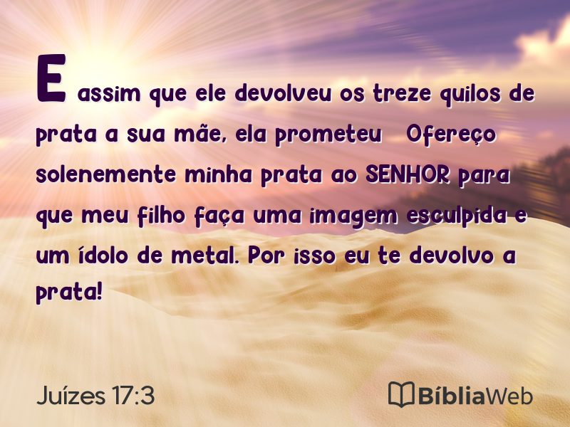 Juízes 17:3 em imagem para compartilhar