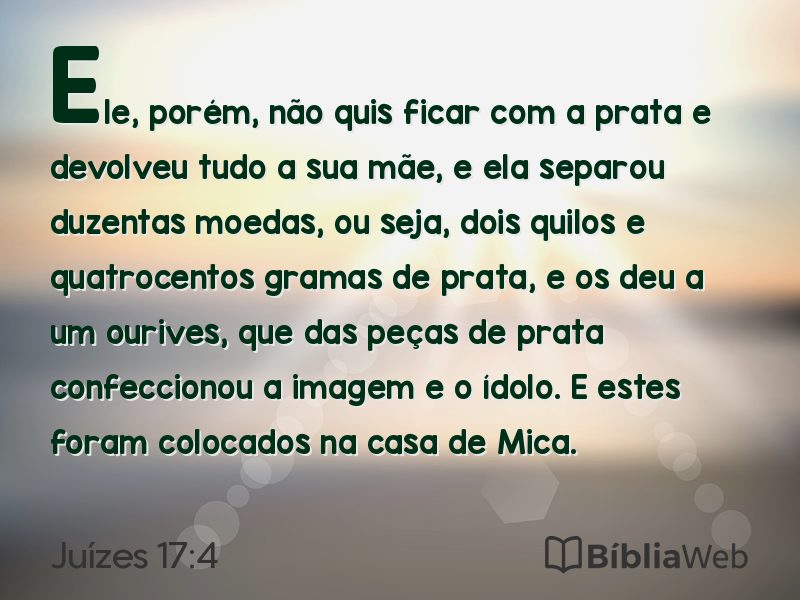 Juízes 17:4 em imagem para compartilhar