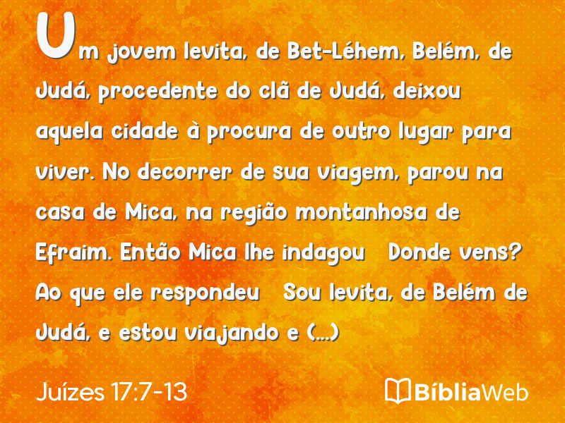 Juízes 17:7-13 em imagem para compartilhar