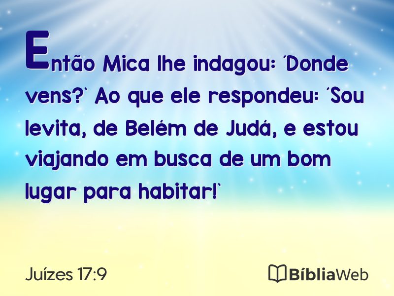 Juízes 17:9 em imagem para compartilhar