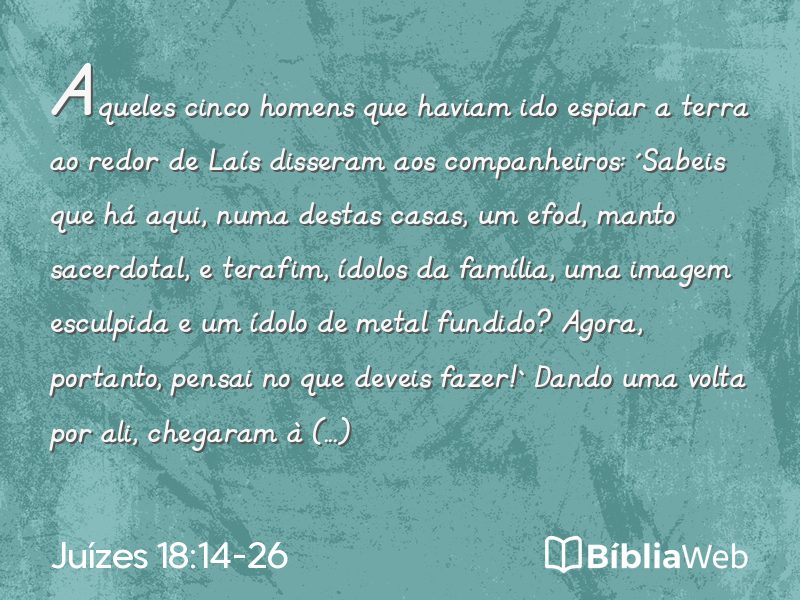 Juízes 18:14-26 em imagem para compartilhar