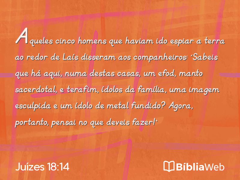 Juízes 18:14 em imagem para compartilhar
