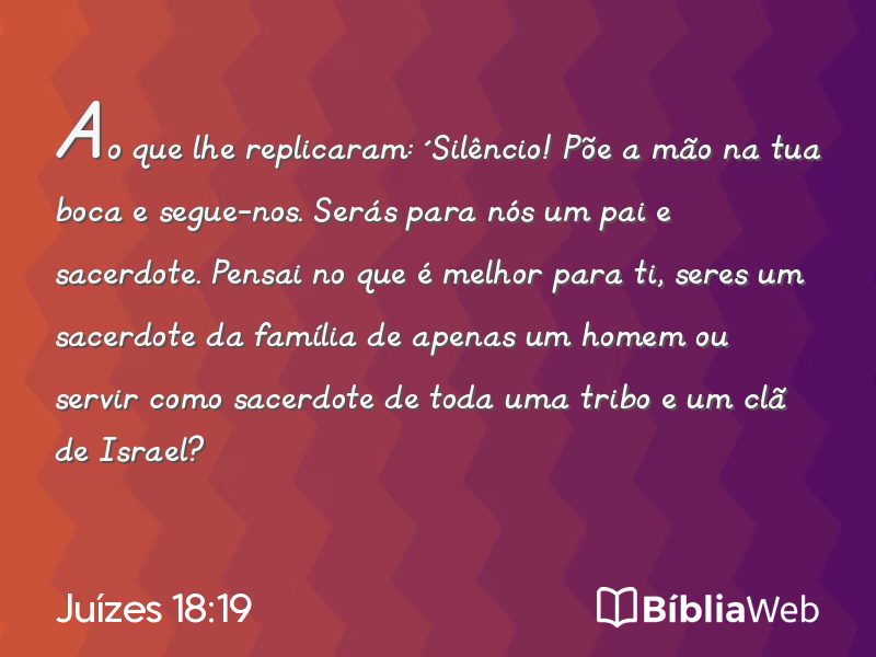 Juízes 18:19 em imagem para compartilhar