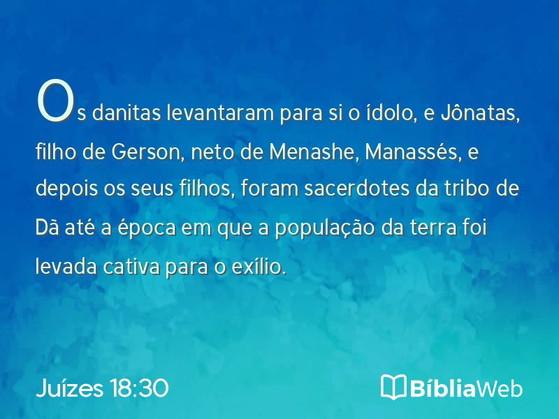 Juízes 18:30 em imagem para compartilhar