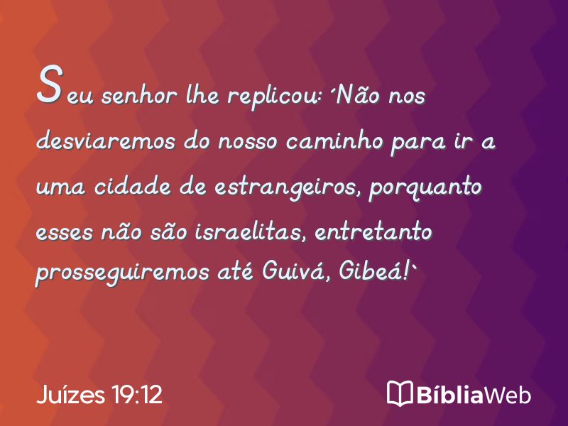 Juízes 19:12 em imagem para compartilhar