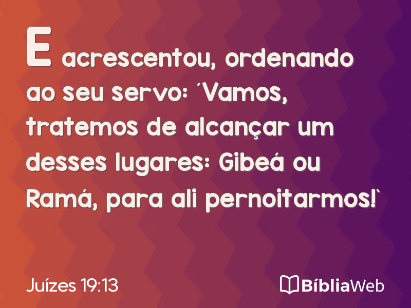 Juízes 19:13 em imagem para compartilhar