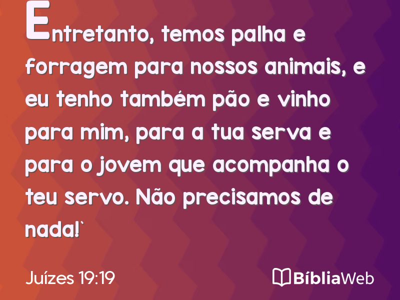 Juízes 19:19 em imagem para compartilhar