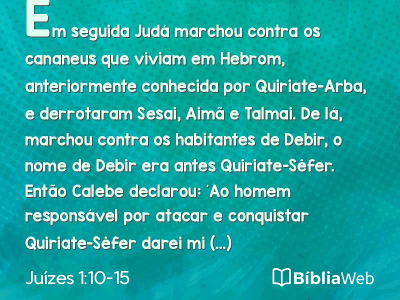 Juízes 1:10-15 em imagem para compartilhar