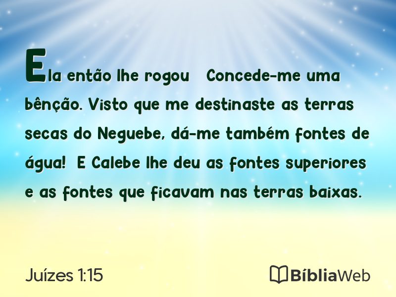 Juízes 1:15 em imagem para compartilhar