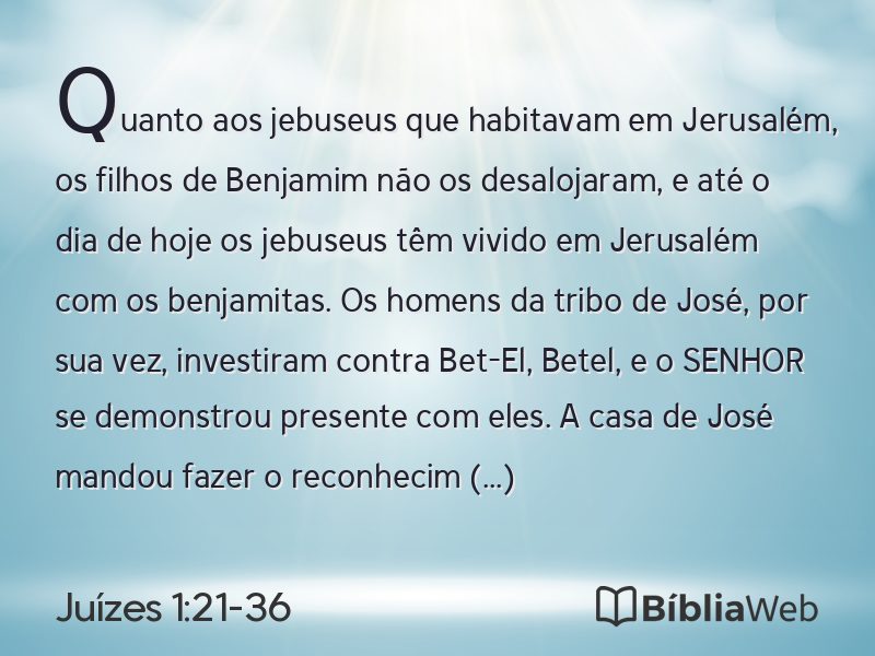 Juízes 1:21-36 em imagem para compartilhar