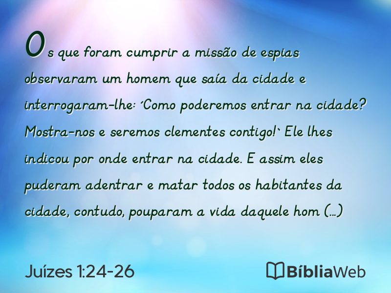Juízes 1:24-26 em imagem para compartilhar