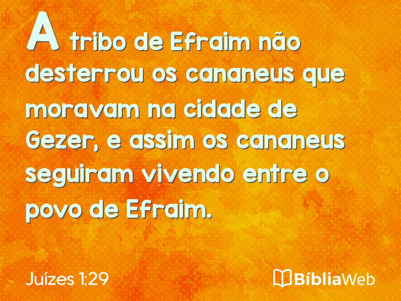 Juízes 1:29 em imagem para compartilhar