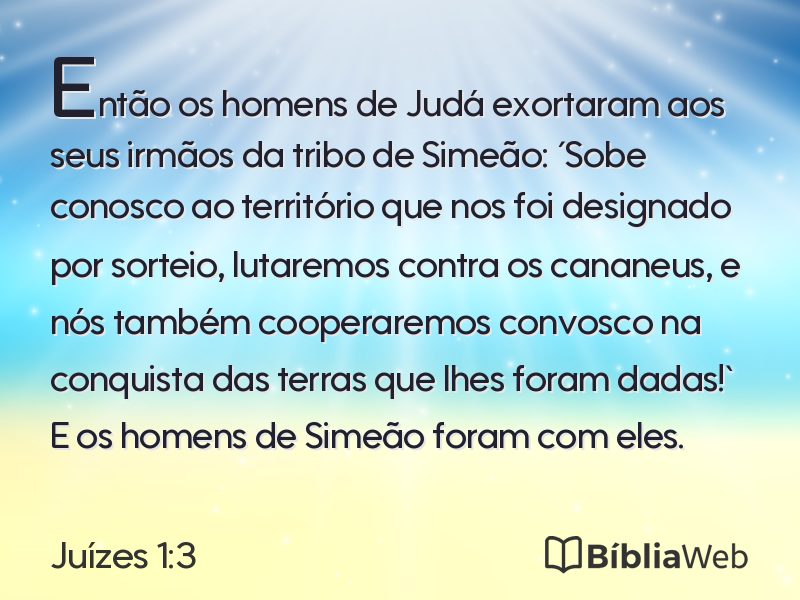 Juízes 1:3 em imagem para compartilhar