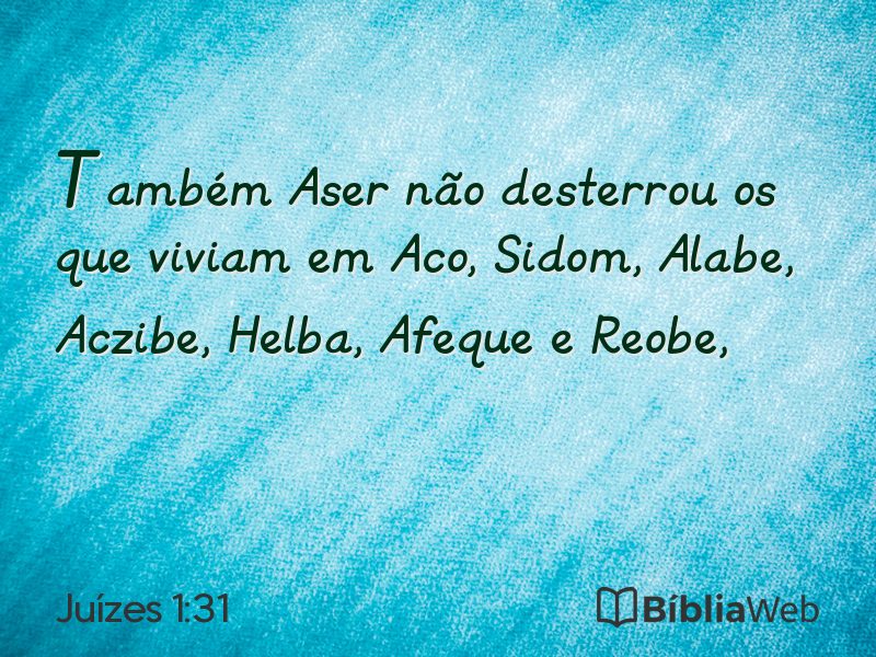 Juízes 1:31 em imagem para compartilhar