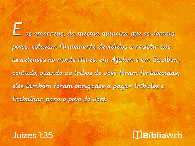 Juízes 1:35 em imagem para compartilhar