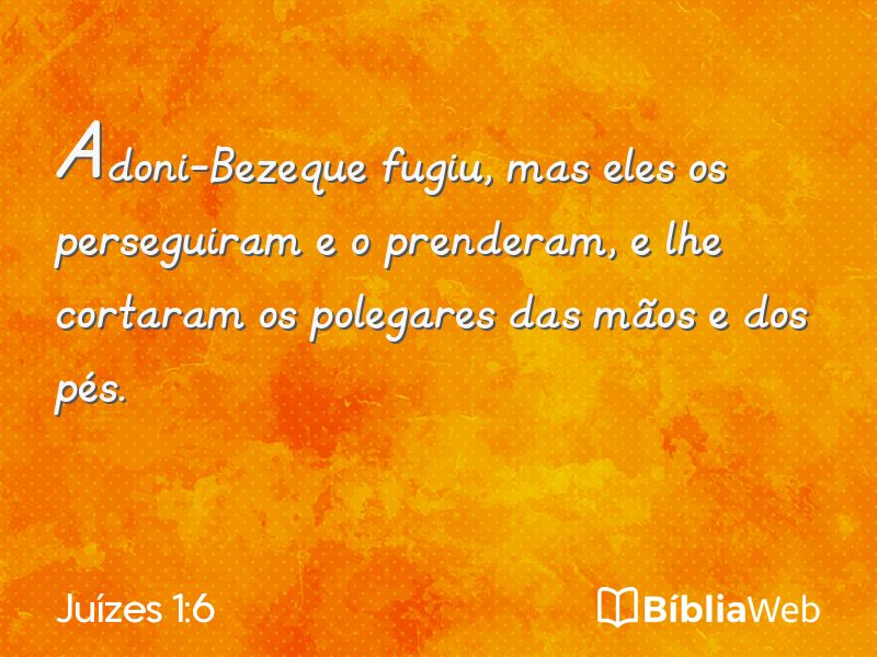 Juízes 1:6 em imagem para compartilhar