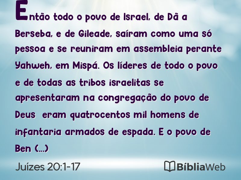 Juízes 20:1-17 em imagem para compartilhar