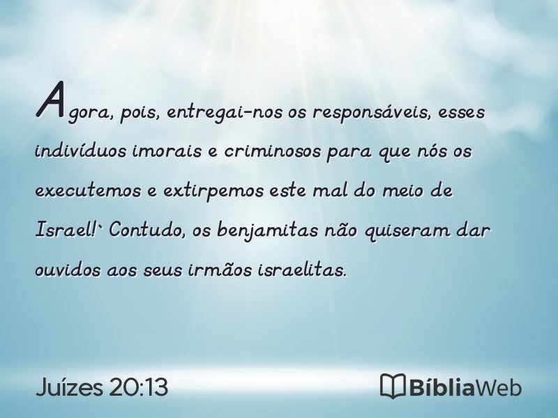 Juízes 20:13 em imagem para compartilhar