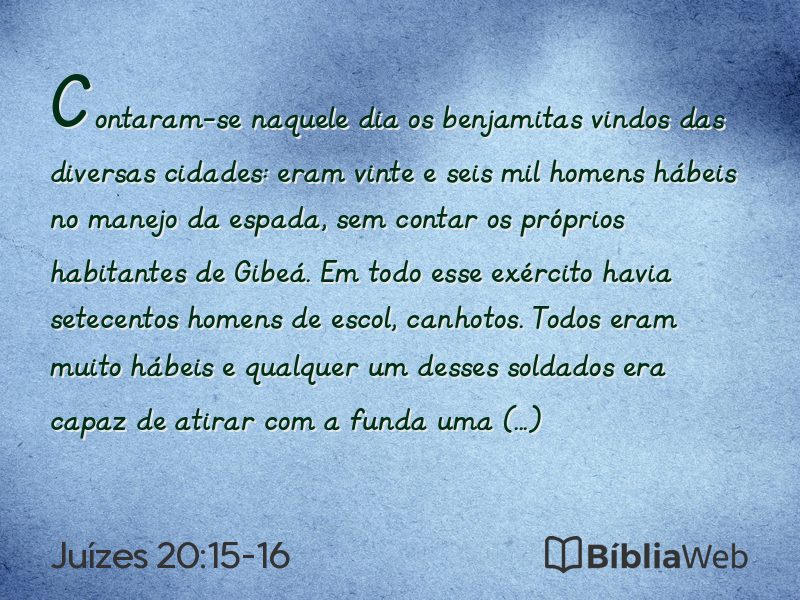 Juízes 20:15-16 em imagem para compartilhar