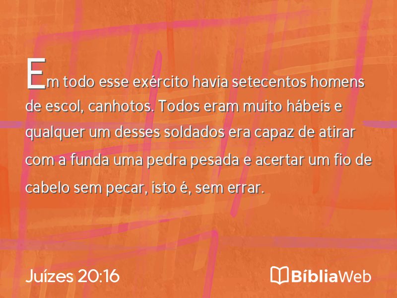 Juízes 20:16 em imagem para compartilhar